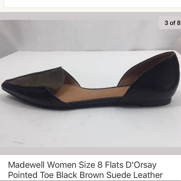 Madewell Flats D'Orsay Pointed Toe Suede - Picture 3 of 8